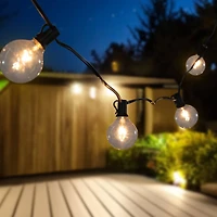 G50 Globe Christmas Light Set - Clear - 9' Black Wire -10ct