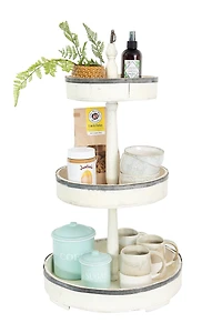 Hello Honey® 26.5" Decorative Wood & Tin 3 Tier Tray