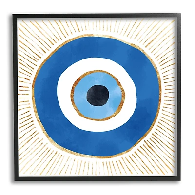 Stupell Industries Evil Eye Symbol Striped Rays Framed Giclee Art