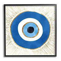 Stupell Industries Evil Eye Symbol Striped Rays Framed Giclee Art