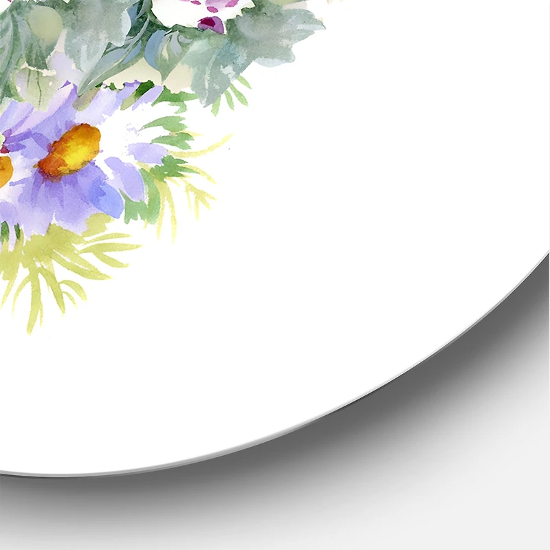 Designart - Bouquet With Purple Chrysanthemums and Daisies