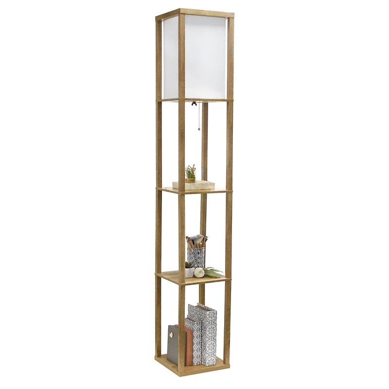 Simple Designs 5.2ft. Modern 3-Tier Floor Lamp Storage Shelf