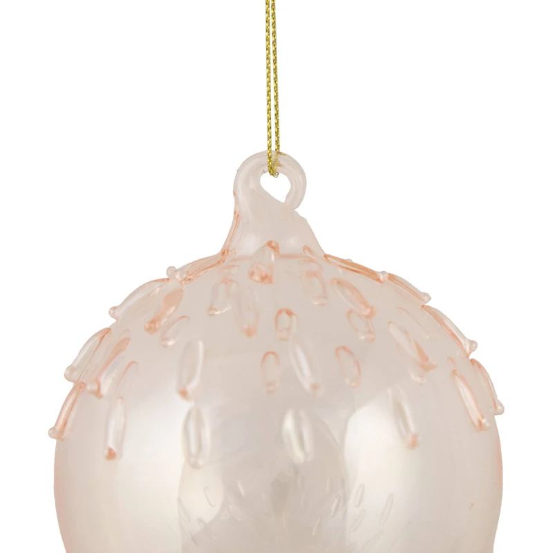 3" Pink Iridescent Glass Ball Ornament