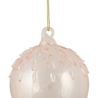 3" Pink Iridescent Glass Ball Ornament