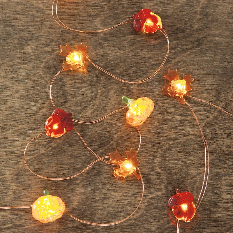 18ct. Warm White LED Fall Icon String Lights by Ashland®