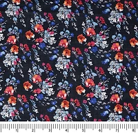 SINGER Navy Floral Cotton Lawn Fabric