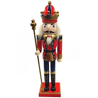 Wizardi Classic Wooden Christmas Nutcracker the Staffbearer Festive Decoration