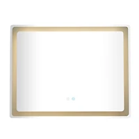Clear Glass Modern Anti Fog Mirror, 36" x 1" x 28"