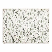 Pine Greenery on White Cotton Twill Placemat