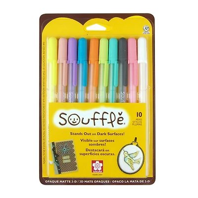 Sakura® Souffle™ Pastels 10 Color Puffy 3D Opaque Ink Pen Set