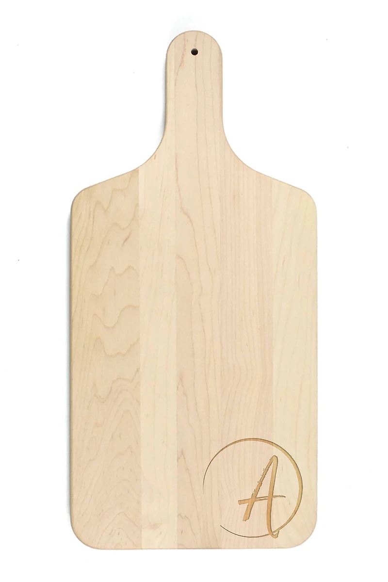 Circle Monogram Maple Paddle Cutting Board