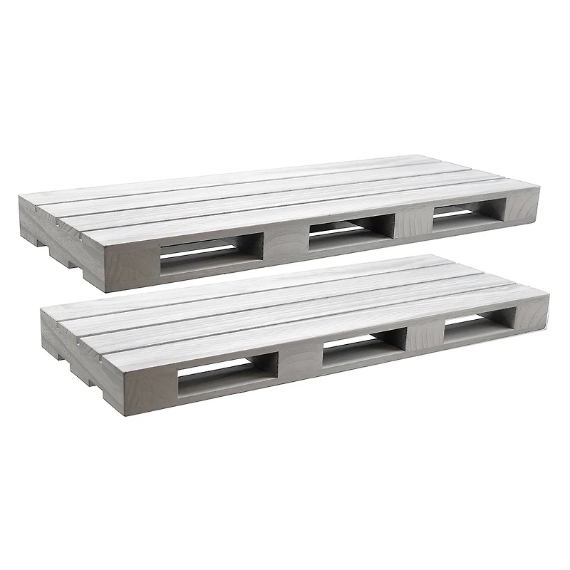 Sorbus Gray Wood Pallet Style Floating Shelf, 2ct.