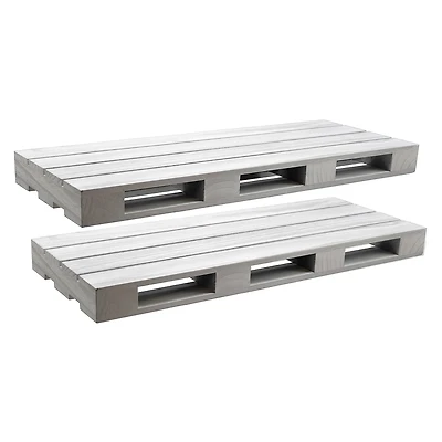 Sorbus Gray Wood Pallet Style Floating Shelf, 2ct.