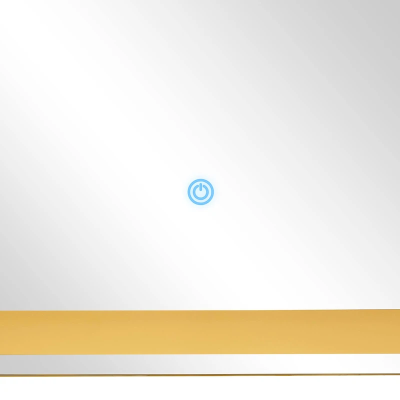 Clear Glass Modern LED Mirror, 32" x 1" x 24"