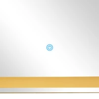 Clear Glass Modern LED Mirror, 32" x 1" x 24"