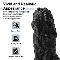 Glitzhome® 27.75" MGO Guardian Sitting Lion Garden Statue
