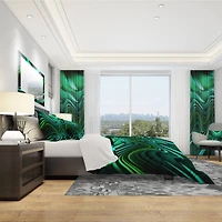 Designart 'Emerald Energy Green Abstract' Modern & Contemporary Bedding Set