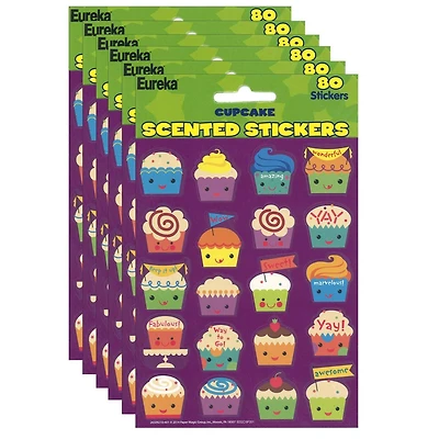 Eureka® Cupcake Scented Stickers, 6 Packs of 80ct.