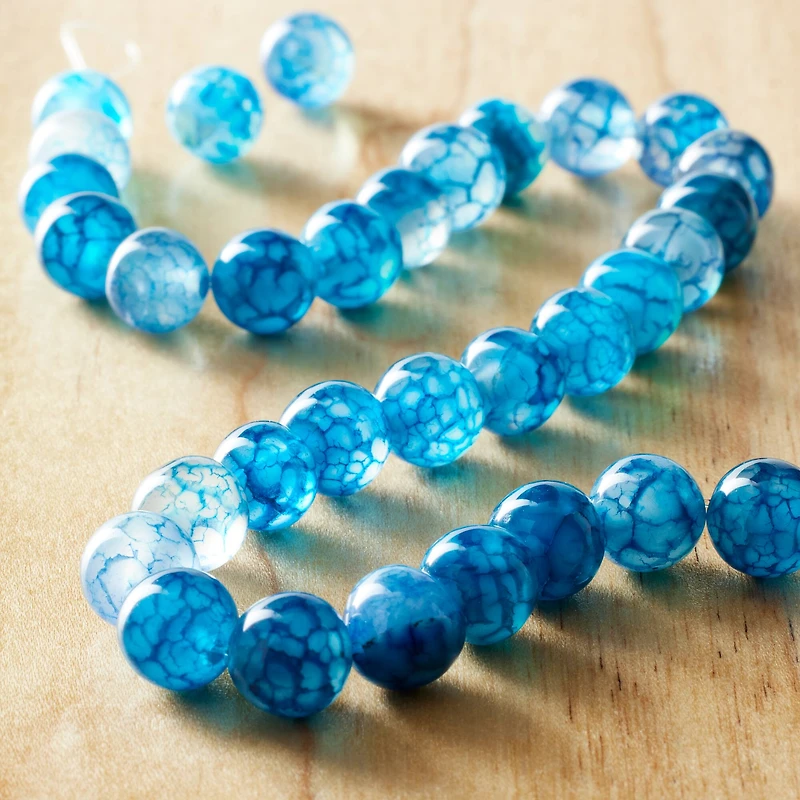 Blue Crackle Agate Round by Bead Landing®, 8mm