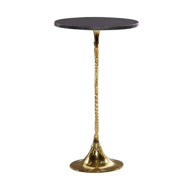 28" Gold Aluminum Coastal Accent Table