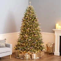 7.5ft. Pre-Lit Snowy Dunhill® Fir Artificial Christmas Tree, Clear Lights