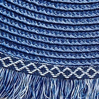 DII® 15" Round Nautical Blue Fringed Placemat Set, 6ct.
