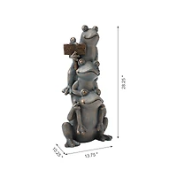 Glitzhome® 28" Bronze Stacked Frog Statue