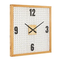 White Farmhouse Wood Wall Clock, 24" x 24"