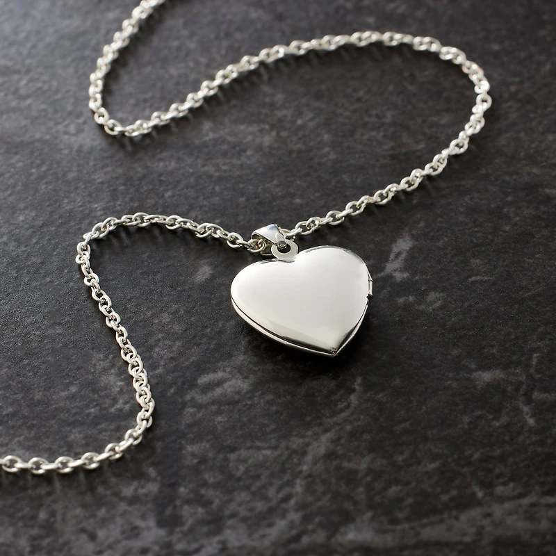 Rhodium Heart Locket by Bead Landing™