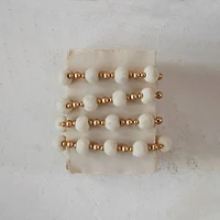 Hello Honey® 6ft. Cream & Gold Handmade Wool Felt Ball & Plastic Bead Garland