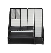 Mind Reader Black 8 Compartment Desktop Document Letter Tray