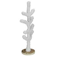 19.5" White Yarn Wrapped Christmas Tree Tabletop Decoration