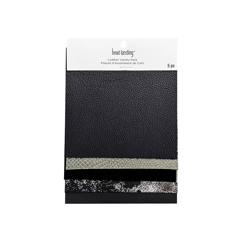 5" Black Square Leather Flats Mix by Bead Landing™