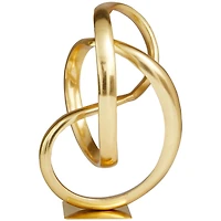 11" Gold Aluminum Abstract Sculpture