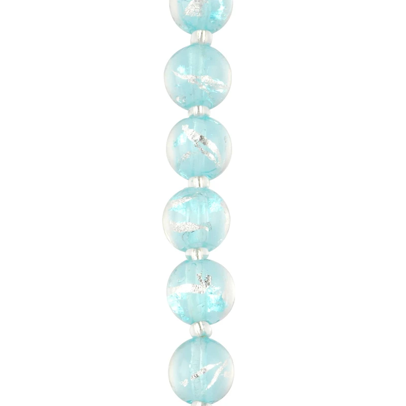 Aqua Lampwork Glass Stripe Beads by Bead Landing™
