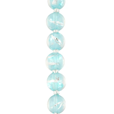 Aqua Lampwork Glass Stripe Beads by Bead Landing™