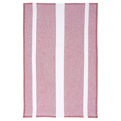MUkitchen Crimson Stripe Waffle Terry Cloth Towel