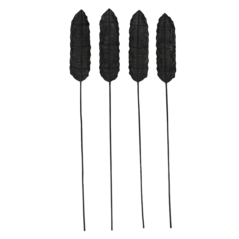 Set of 4" Black Sea Grass Eclectic Natural Foliage, 7" x 78"