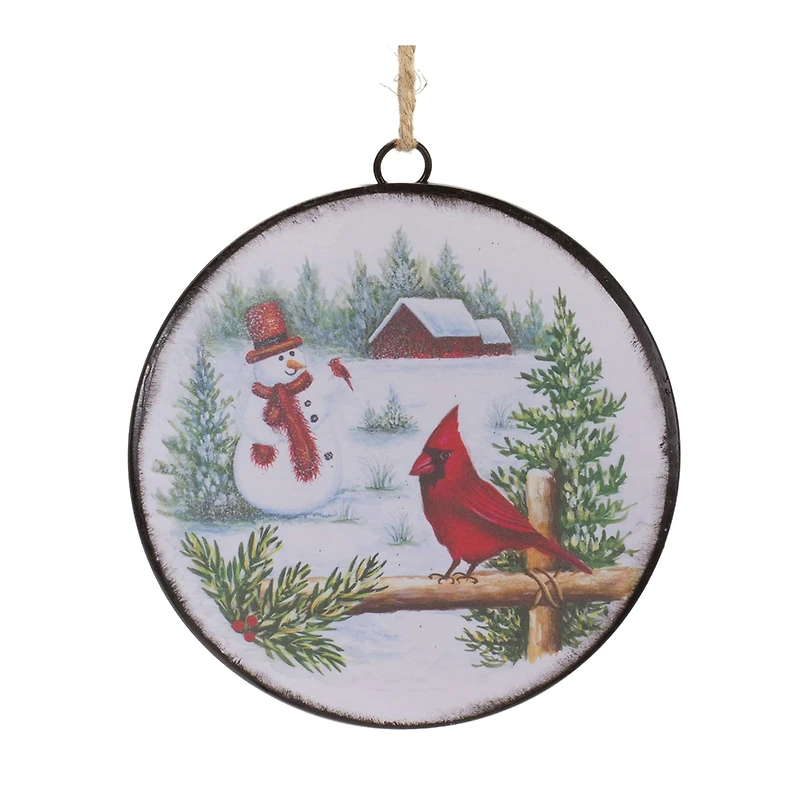 Woodland Snowman Disc Ornament Set