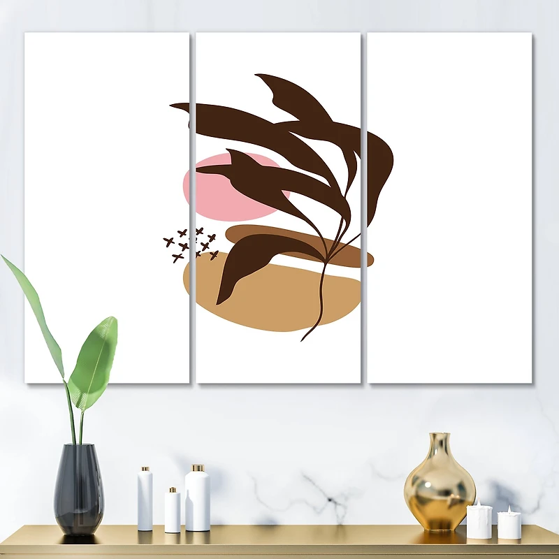 Designart - Elementary Shapes With Abstract Plants