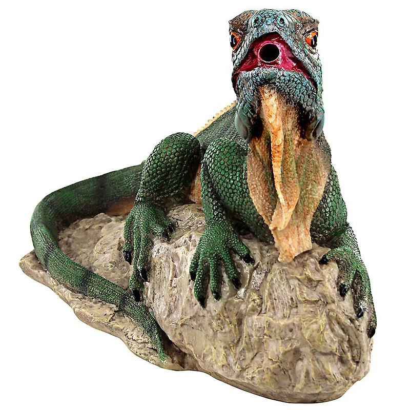 Design Toscano Ike the Iguana Spitter Piped Statue