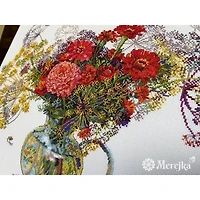 Merejka Zinnia & Dill Counted Cross Stitch Kit