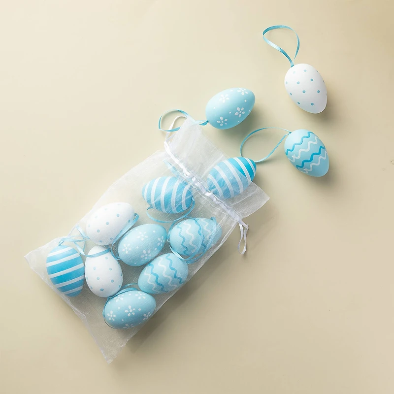Glitzhome® Blue & Pink Easter Plastic Eggs, 24ct.