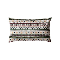 Hello Honey® 24" x 15" Embroidered Tree & Snowflake Stripes Lumbar Throw Pillow
