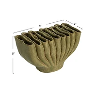 Hello Honey® 8" Green 9 Sectioned Sculptural Stoneware Vase