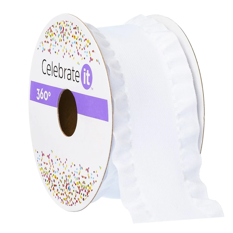 12 Pack: 1.5" x 5yd. Satin Double Ruffle Ribbon by Celebrate It™ 360°™