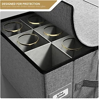 Sorbus 15.75" Gray Stemware Storage Chest