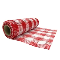 10" x 19ft. Red & White Buffalo Check Mesh by Celebrate It™