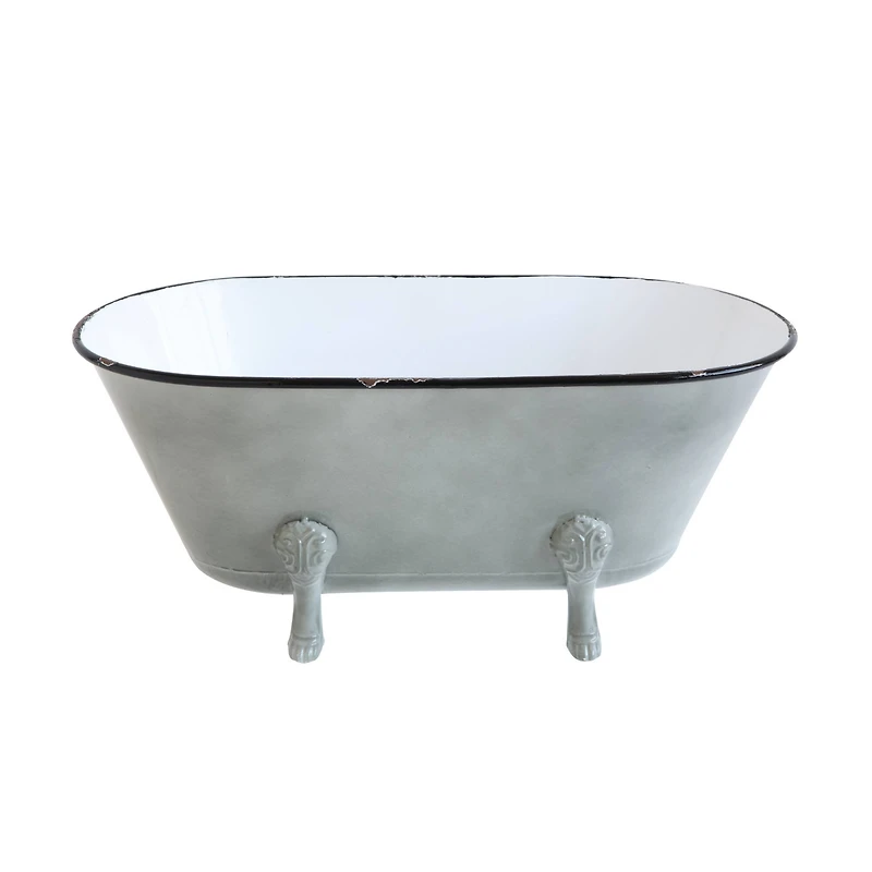 Hello Honey® 20" Decorative Gray Metal Bathtub with Feet