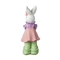 Glitzhome® 17.5" Easter Bunny Girl with Flower Basket Table Décor